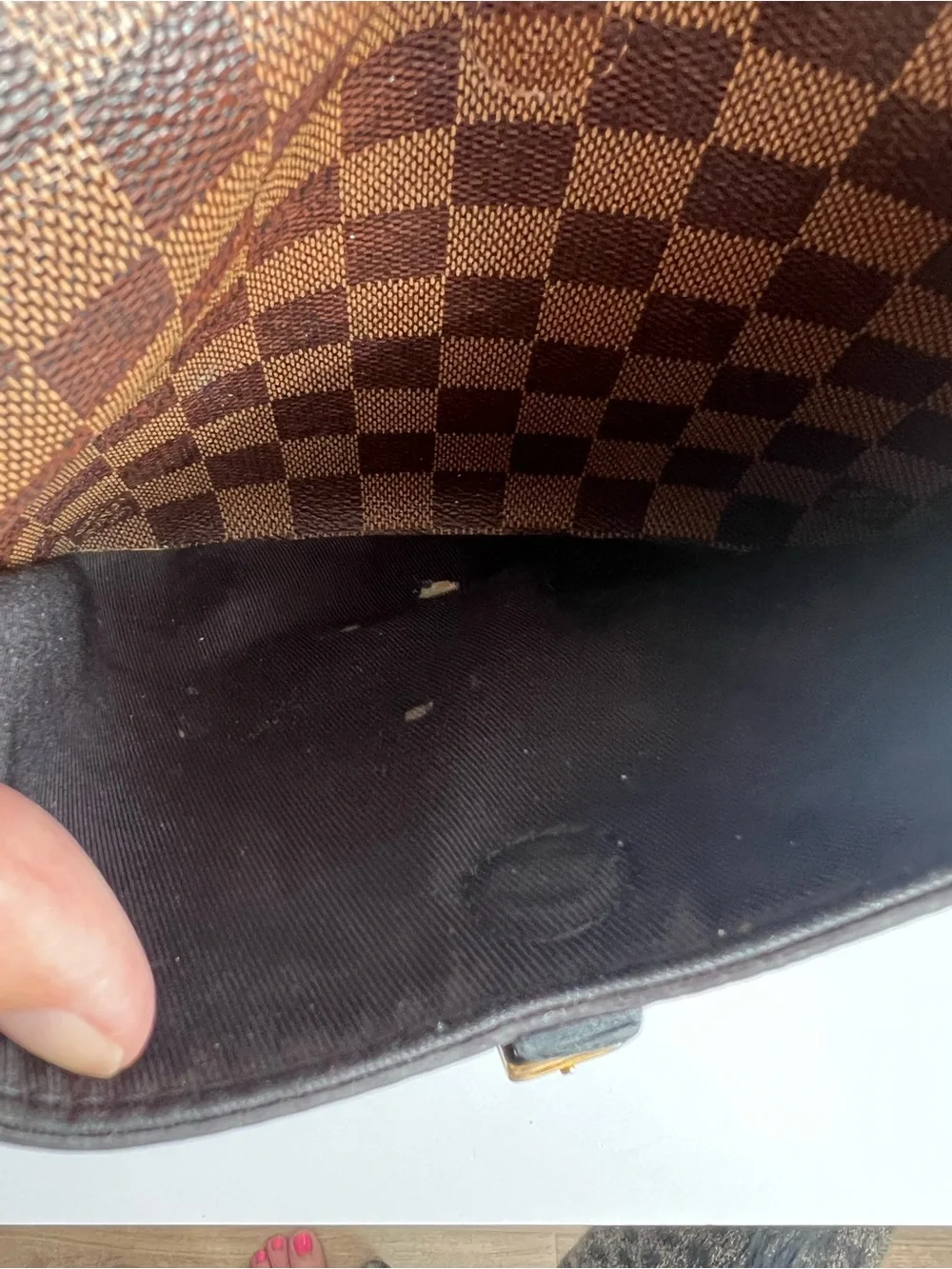Louis Vuitton Odeon PM Handbag Damier Ebene Purse Crossbody Detachable Strap